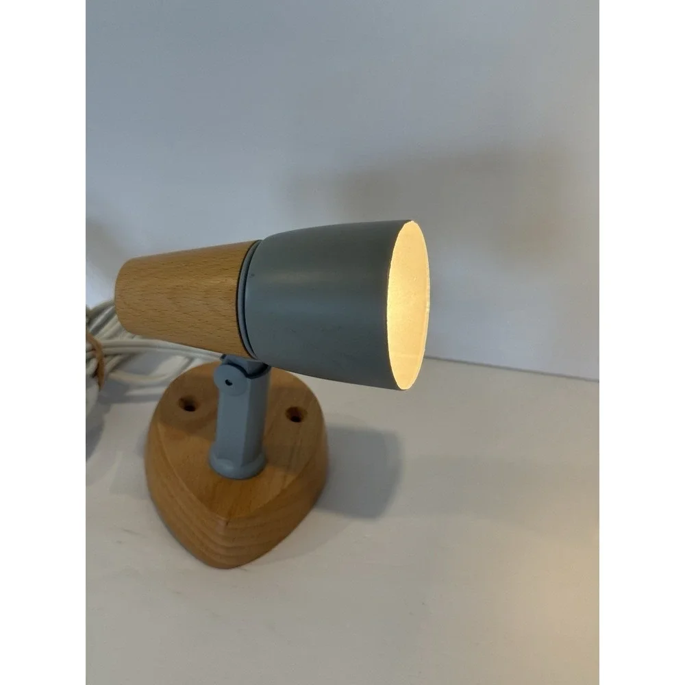 Vintage IKEA LJUS Wall Sconce Spotlight Lamp Type V9509 Beech Wood Grey Hungary